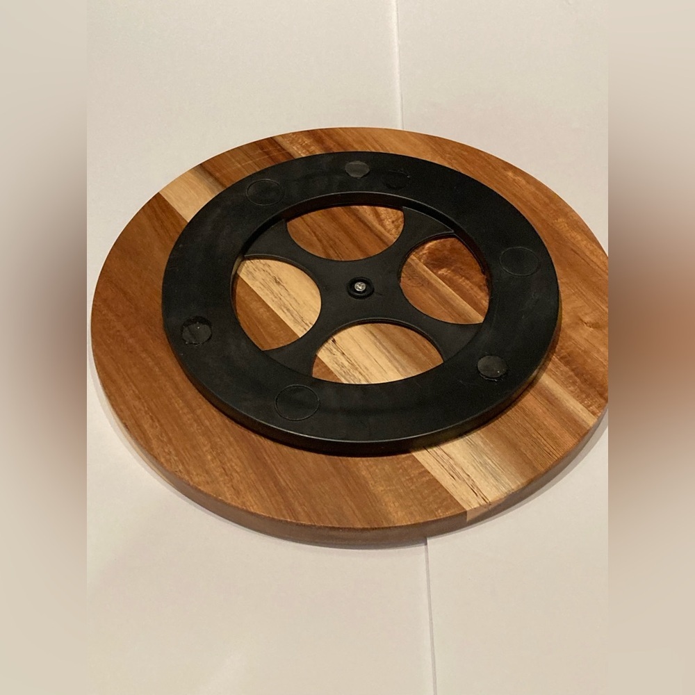The Pioneer Woman Willow Floral Wood Turntable Server Lazy Susan 12” Home Decor - Picture 3 of 8
